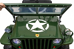 Электромобиль Jeep Willys YKE 4137 4x4 Армия зелёный